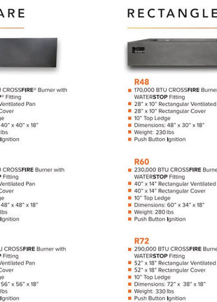 Warming Trends AON Powder-Coated Steel Rectangular Fire Table