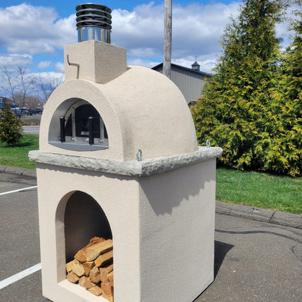 Traditional Wood Fired Brick Pizza Oven - Sierra Dune with Matching Base