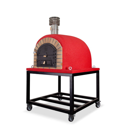 Traditional Wood Fired Brick Pizza Oven - Royal w/Portable Steel Base