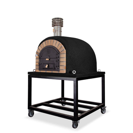 Traditional Wood Fired Brick Pizza Oven - Royal w/Portable Steel Base