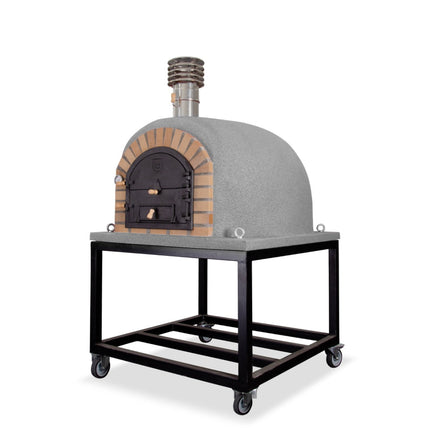 Traditional Wood Fired Brick Pizza Oven - Royal w/Portable Steel Base