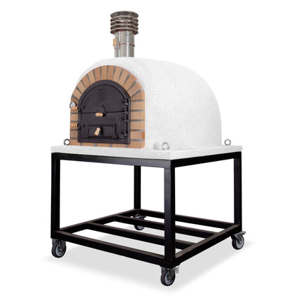 Traditional Wood Fired Brick Pizza Oven - Royal w/Portable Steel Base