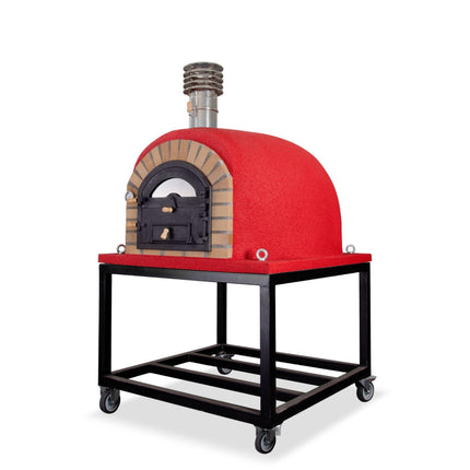 Traditional Wood Fired Brick Pizza Oven - Royal w/Portable Steel Base