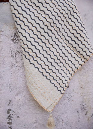 Powered By People Rising Sun Linen Throw