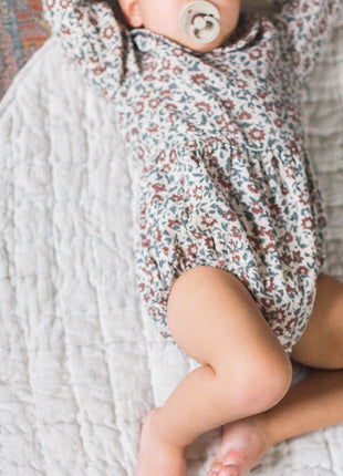 Quilted Play Mat - Natural Chambray
