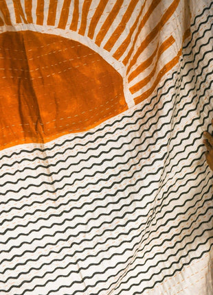 Powered By People Rising Sun Linen Throw