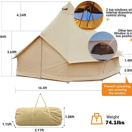 Khan C 500 Canvas Glamping Bell Tent