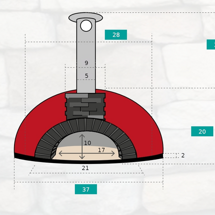 Portable Wood Fired Brick Pizza Oven - Tonío