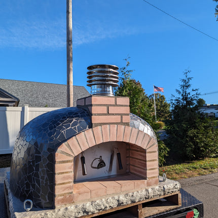 Traditional Wood Fired Brick Pizza Oven - Mediterranean Pro Mosaic