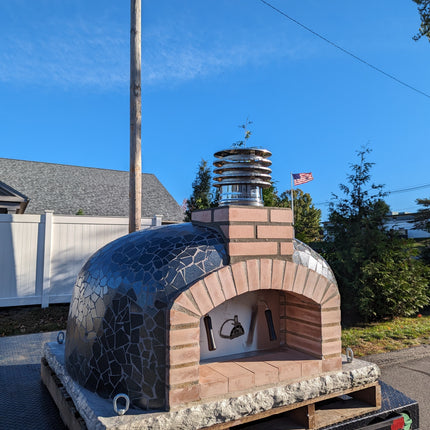 Traditional Wood Fired Brick Pizza Oven - Mediterranean Pro Mosaic