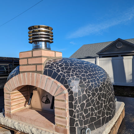 Traditional Wood Fired Brick Pizza Oven - Mediterranean Pro Mosaic