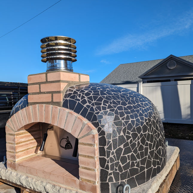 Traditional Wood Fired Brick Pizza Oven - Mediterranean Pro Mosaic