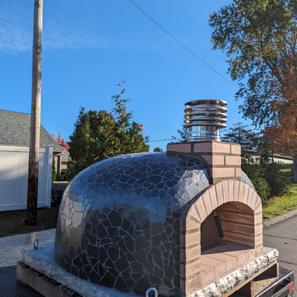 Traditional Wood Fired Brick Pizza Oven - Mediterranean Pro Mosaic