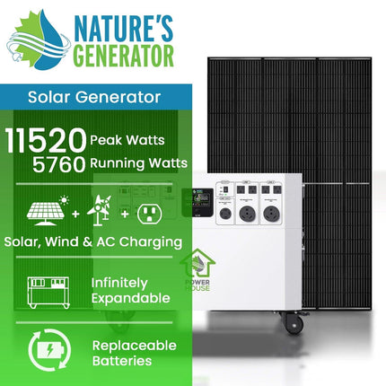 Nature’s Generator Powerhouse Whole Home Generator with Solar Panel