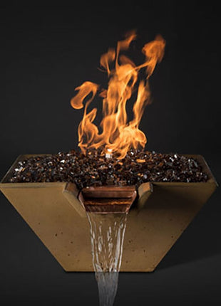Slick Rock Concrete KCCSPS Cascade Series Square Fire on Glass Fire Pit