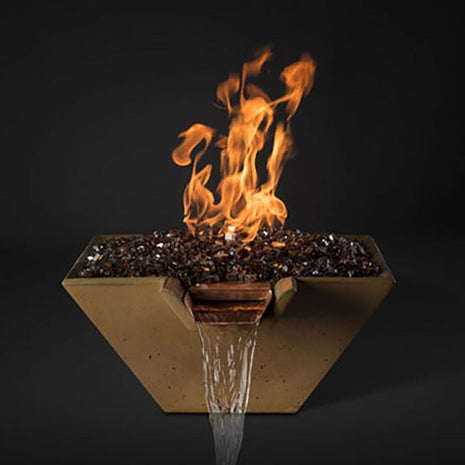 Slick Rock Concrete KCCSPS Cascade Series Square Fire on Glass Fire Pit
