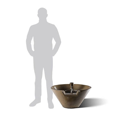 Slick Rock Concrete KCCSPS Cascade Series Square Fire on Glass Fire Pit