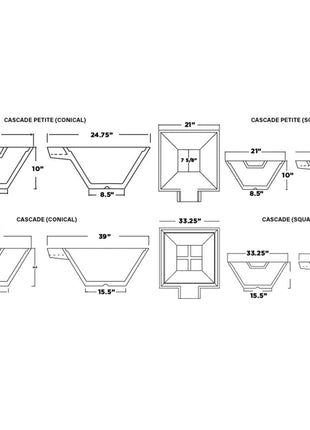 Slick Rock Concrete KCCCPS Cascade Series Round Fire on Glass Fire Pit