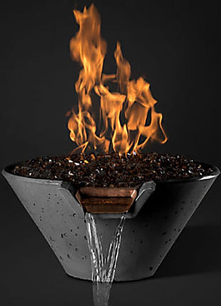 Slick Rock Concrete KCCCPS Cascade Series Round Fire on Glass Fire Pit